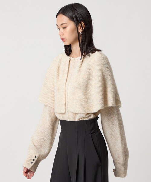 EMMEL REFINES(エメルリファインズ)の「<EMMEL REFINES>EM ケープエリ ニット プルオーバー(ニット/セーター・レディース・ナチュラル/グレー/ネイビー・FREE)」の7枚目の写真