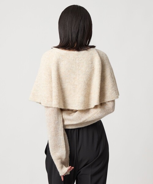 EMMEL REFINES(エメルリファインズ)の「<EMMEL REFINES>EM ケープエリ ニット プルオーバー(ニット/セーター・レディース・ナチュラル/グレー/ネイビー・FREE)」の9枚目の写真