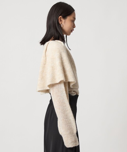 EMMEL REFINES(エメルリファインズ)の「<EMMEL REFINES>EM ケープエリ ニット プルオーバー(ニット/セーター・レディース・ナチュラル/グレー/ネイビー・FREE)」の10枚目の写真