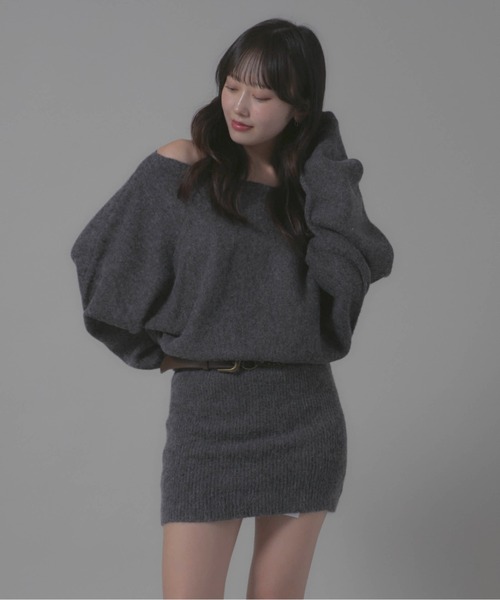 Chick(チック)の「2-Piece Set: Fitted Dress/2点セット タイトワンピース(ワンピース・レディース・チャコール/ホワイト/ブラック・FREE)」の3枚目の写真