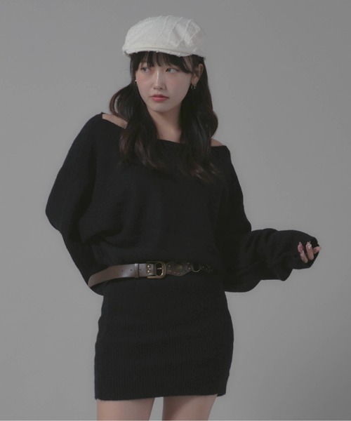 Chick(チック)の「2-Piece Set: Fitted Dress/2点セット タイトワンピース(ワンピース・レディース・チャコール/ホワイト/ブラック・FREE)」の1枚目の写真