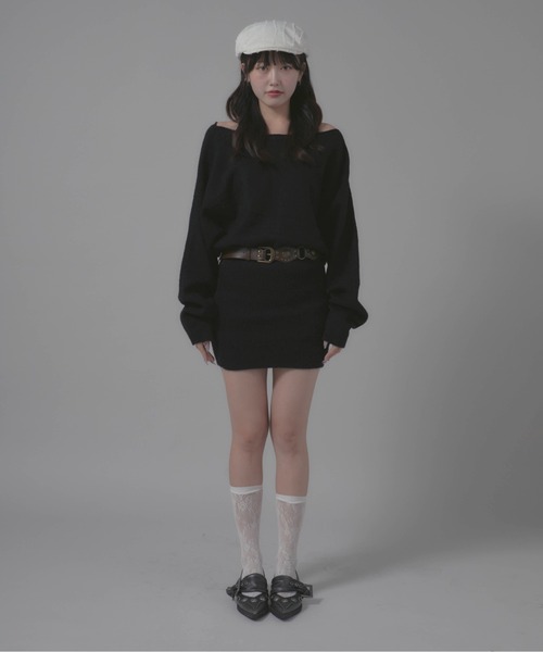 Chick(チック)の「2-Piece Set: Fitted Dress/2点セット タイトワンピース(ワンピース・レディース・チャコール/ホワイト/ブラック・FREE)」の18枚目の写真