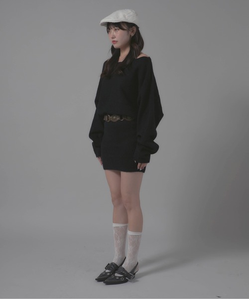 Chick(チック)の「2-Piece Set: Fitted Dress/2点セット タイトワンピース(ワンピース・レディース・チャコール/ホワイト/ブラック・FREE)」の19枚目の写真