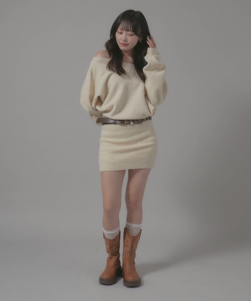 Chick(チック)の「2-Piece Set: Fitted Dress/2点セット タイトワンピース(ワンピース・レディース・チャコール/ホワイト/ブラック・FREE)」の12枚目の写真