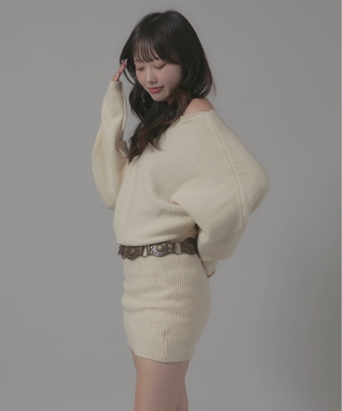 Chick(チック)の「2-Piece Set: Fitted Dress/2点セット タイトワンピース(ワンピース・レディース・チャコール/ホワイト/ブラック・FREE)」の9枚目の写真