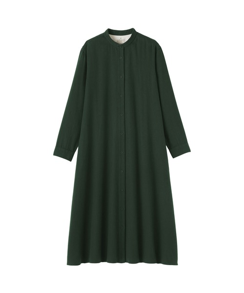 無印良品（ムジルシリョウヒン）の「婦人　両面起毛フランネルスタンドカラー長袖ワンピース（ワンピース・レディース・ダークネイビー/ベージュ/グレー系/ダークグリーン・XL/L/M/S）」の13枚目の写真