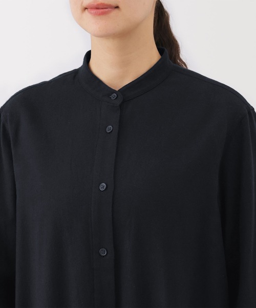 無印良品（ムジルシリョウヒン）の「婦人　両面起毛フランネルスタンドカラー長袖ワンピース（ワンピース・レディース・ダークネイビー/ベージュ/グレー系/ダークグリーン・XL/L/M/S）」の19枚目の写真