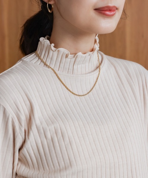 Bou Jeloud（ブージュルード）の「長袖タートルカットソー（Tシャツ/カットソー・レディース・アイボリー/ブラック/グレイッシュベージュ/レッド/グリーン/ブルー・L/M）」の20枚目の写真