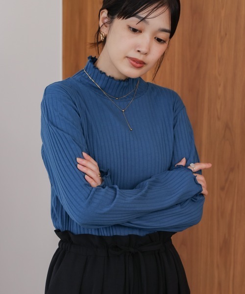 Bou Jeloud（ブージュルード）の「長袖タートルカットソー（Tシャツ/カットソー・レディース・アイボリー/ブラック/グレイッシュベージュ/レッド/グリーン/ブルー・L/M）」の14枚目の写真