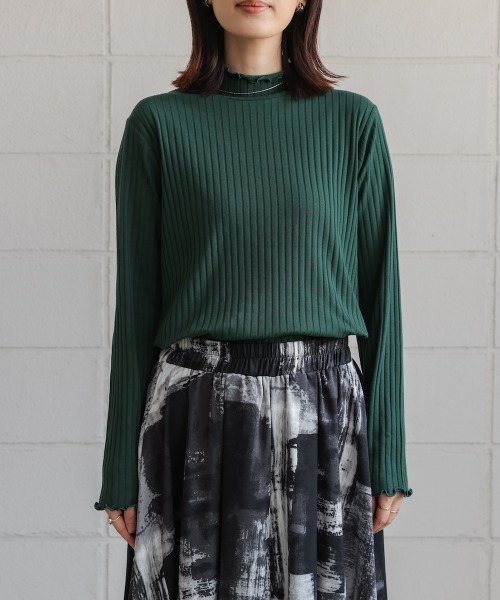 Bou Jeloud（ブージュルード）の「長袖タートルカットソー（Tシャツ/カットソー・レディース・アイボリー/ブラック/グレイッシュベージュ/レッド/グリーン/ブルー・L/M）」の8枚目の写真