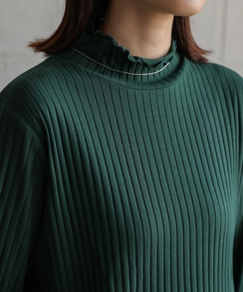 Bou Jeloud（ブージュルード）の「長袖タートルカットソー（Tシャツ/カットソー・レディース・アイボリー/ブラック/グレイッシュベージュ/レッド/グリーン/ブルー・L/M）」の9枚目の写真