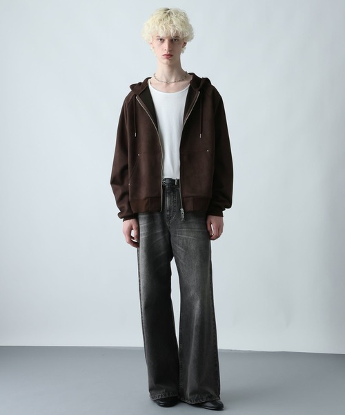 HARE（ハレ）の「アソートベーシックパーカー(HARE)（パーカー・メンズ・ブラウン/ブラック系その他/ブルー/ブラック・MEDIUM/SMALL）」の8枚目の写真