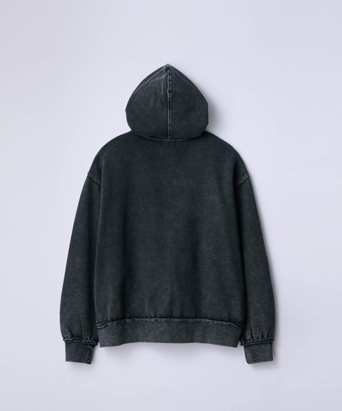 SLICK（スリック）の「【SLICK/スリック】Heavyweight Snow Wash Double Zip Parka/スノーウォッシュスウェットダブルジップパーカー / ヘビィーウェイト/セットアップ（パーカー・メンズ・ブラック/ライトグレー・1/2/3）」の10枚目の写真