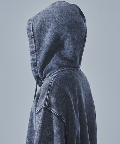 SLICK（スリック）の「【SLICK/スリック】Heavyweight Snow Wash Double Zip Parka/スノーウォッシュスウェットダブルジップパーカー / ヘビィーウェイト/セットアップ（パーカー・メンズ・ブラック/ライトグレー・1/2/3）」の16枚目の写真