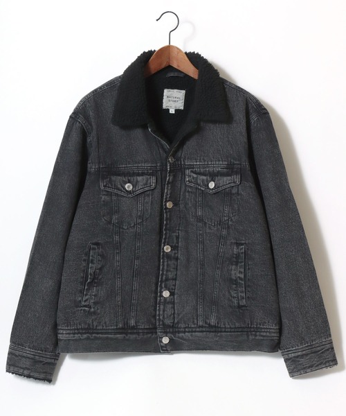 Lazar(ラザル)の「Boa Lining Denim Jacket/オーバーサイズ 裏ボア ヴィンテージライク ケミカルウォッシュ加工 デニムジャケット/ブルゾン/レディース メンズ(デニムジャケット・メンズ・ブルー系その他/ブルー/ブラック・L/M/LL)」の7枚目の写真