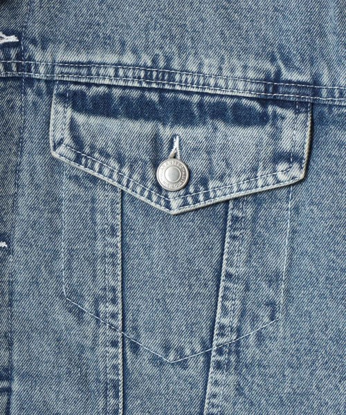 Lazar(ラザル)の「Boa Lining Denim Jacket/オーバーサイズ 裏ボア ヴィンテージライク ケミカルウォッシュ加工 デニムジャケット/ブルゾン/レディース メンズ(デニムジャケット・メンズ・ブルー系その他/ブルー/ブラック・L/M/LL)」の14枚目の写真
