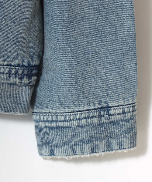 Lazar(ラザル)の「Boa Lining Denim Jacket/オーバーサイズ 裏ボア ヴィンテージライク ケミカルウォッシュ加工 デニムジャケット/ブルゾン/レディース メンズ(デニムジャケット・メンズ・ブルー系その他/ブルー/ブラック・L/M/LL)」の17枚目の写真