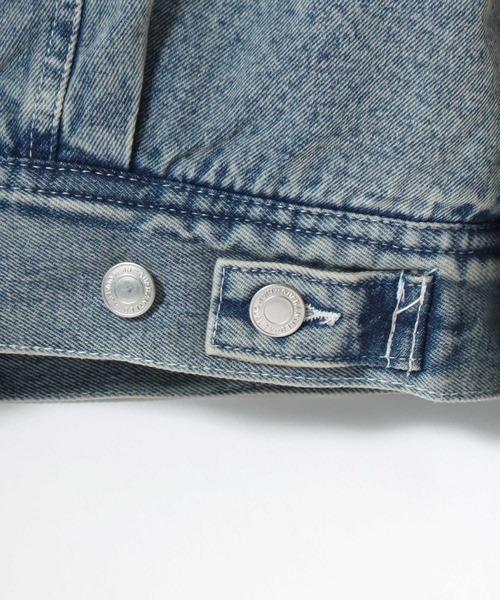 Lazar(ラザル)の「Boa Lining Denim Jacket/オーバーサイズ 裏ボア ヴィンテージライク ケミカルウォッシュ加工 デニムジャケット/ブルゾン/レディース メンズ(デニムジャケット・メンズ・ブルー系その他/ブルー/ブラック・L/M/LL)」の19枚目の写真