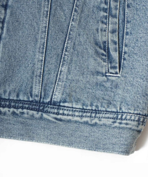 Lazar(ラザル)の「Boa Lining Denim Jacket/オーバーサイズ 裏ボア ヴィンテージライク ケミカルウォッシュ加工 デニムジャケット/ブルゾン/レディース メンズ(デニムジャケット・メンズ・ブルー系その他/ブルー/ブラック・L/M/LL)」の20枚目の写真