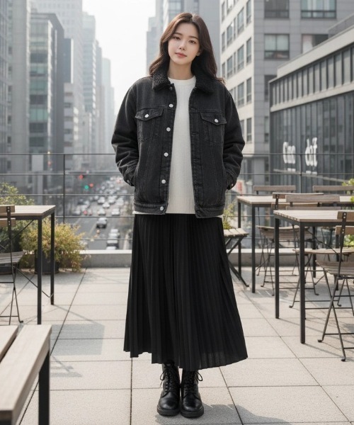 Lazar(ラザル)の「Boa Lining Denim Jacket/オーバーサイズ 裏ボア ヴィンテージライク ケミカルウォッシュ加工 デニムジャケット/ブルゾン/レディース メンズ(デニムジャケット・メンズ・ブルー系その他/ブルー/ブラック・L/M/LL)」の22枚目の写真