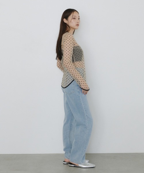 ANDRESD（アンドレスド）の「ドットシアートップス / dot sheer tops（シャツ/ブラウス・レディース・ベージュ×ブラック/ブラック/ベージュ・M/S）」の18枚目の写真