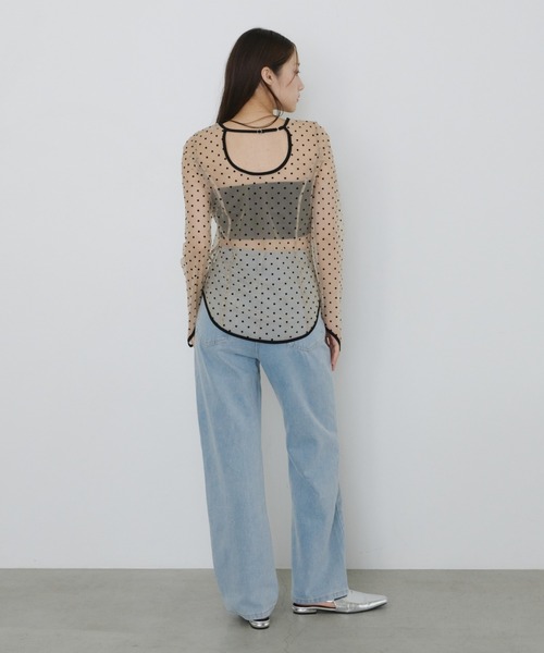 ANDRESD（アンドレスド）の「ドットシアートップス / dot sheer tops