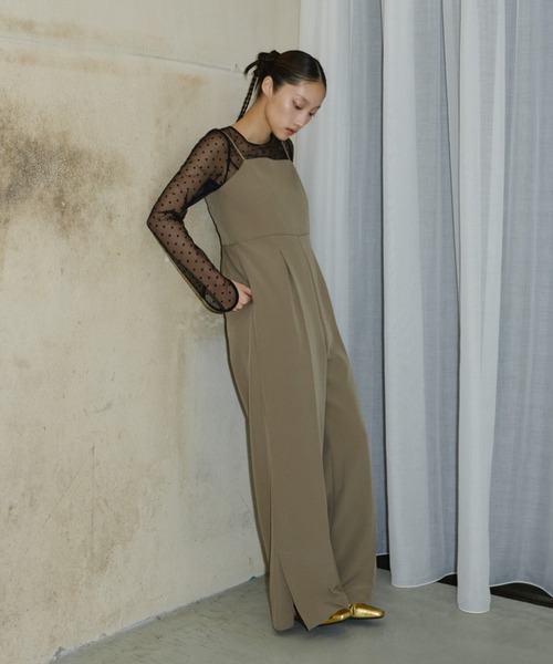 ANDRESD（アンドレスド）の「ドットシアートップス / dot sheer tops（シャツ/ブラウス・レディース・ベージュ×ブラック/ブラック/ベージュ・M/S）」の6枚目の写真