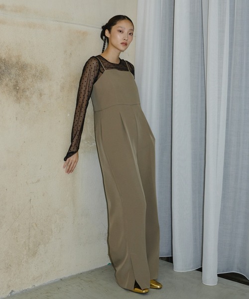 ANDRESD（アンドレスド）の「ドットシアートップス / dot sheer tops（シャツ/ブラウス・レディース・ベージュ×ブラック/ブラック/ベージュ・M/S）」の7枚目の写真