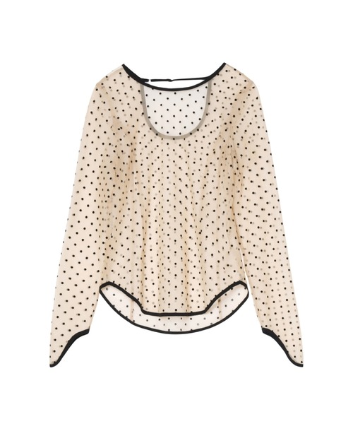 ANDRESD（アンドレスド）の「ドットシアートップス / dot sheer tops（シャツ/ブラウス・レディース・ベージュ×ブラック/ブラック/ベージュ・M/S）」の12枚目の写真