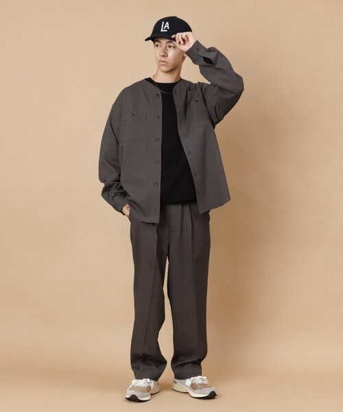 FREAK'S STORE(フリークスストア)の「LANATEC WOOLY リラックスフィット イージースラックス 【セットアップ対応】/ EASY SLACKS(スラックス・メンズ・ブラック/チャコールグレー/グレー・SMALL/MEDIUM/LARGE)」の18枚目の写真