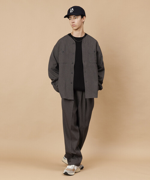 FREAK'S STORE(フリークスストア)の「LANATEC WOOLY リラックスフィット イージースラックス 【セットアップ対応】/ EASY SLACKS(スラックス・メンズ・ブラック/チャコールグレー/グレー・SMALL/MEDIUM/LARGE)」の9枚目の写真