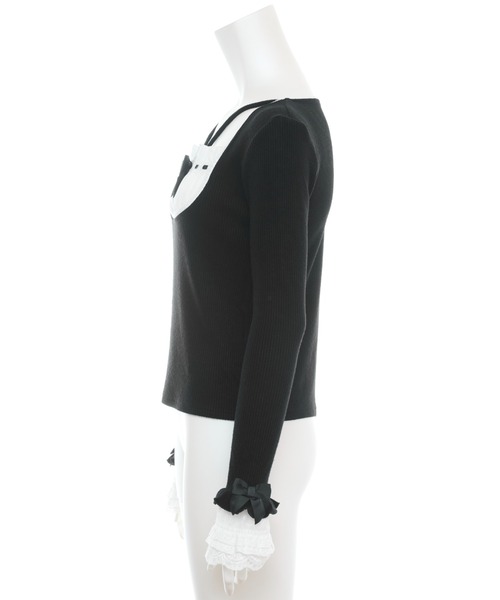 Secret Honey（シークレットハニー）の「フリルレイヤード風トップス（Tシャツ/カットソー・レディース・ピンク/ブラック/オフホワイト・FREE）」の14枚目の写真