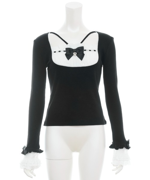 Secret Honey（シークレットハニー）の「フリルレイヤード風トップス（Tシャツ/カットソー・レディース・ピンク/ブラック/オフホワイト・FREE）」の13枚目の写真