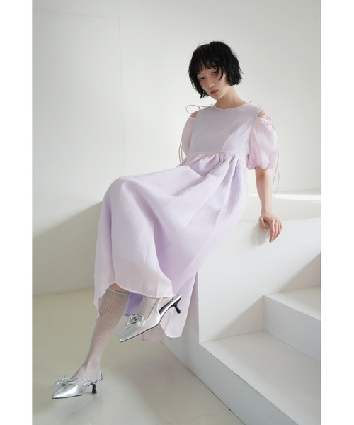 sismetry(シスメトリー)の「【SISMETRY】2wayシアーパフドレス(MA)(ワンピース・レディース・イエロー/ラベンダー・FREE)」の9枚目の写真