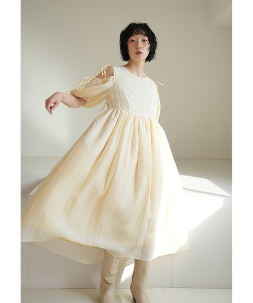 sismetry(シスメトリー)の「【SISMETRY】2wayシアーパフドレス(MA)(ワンピース・レディース・イエロー/ラベンダー・FREE)」の11枚目の写真