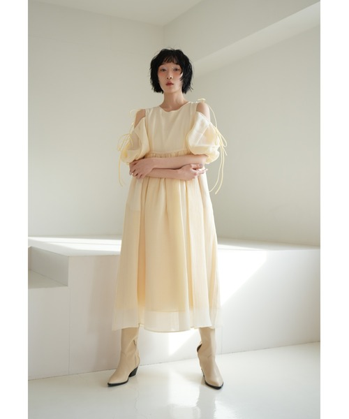 sismetry(シスメトリー)の「【SISMETRY】2wayシアーパフドレス(MA)(ワンピース・レディース・イエロー/ラベンダー・FREE)」の17枚目の写真