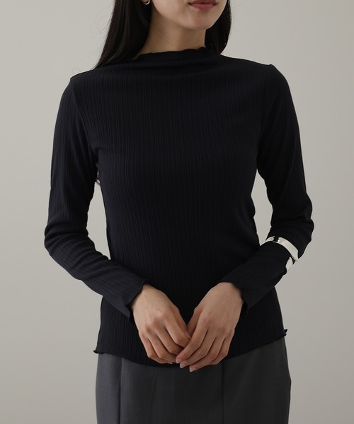 Lace Ladies(レースレディース)の「ランダム リブ メロウ ハイネック カットソー(Tシャツ/カットソー・レディース・チャコールグレー・S/FREE)」の6枚目の写真