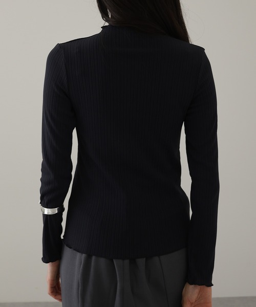 Lace Ladies(レースレディース)の「ランダム リブ メロウ ハイネック カットソー(Tシャツ/カットソー・レディース・チャコールグレー・S/FREE)」の8枚目の写真