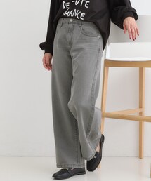 SHOO・LA・RUE | 【S-LL】脚のラインを拾いにくい デニムワイドパンツ(デニムパンツ)