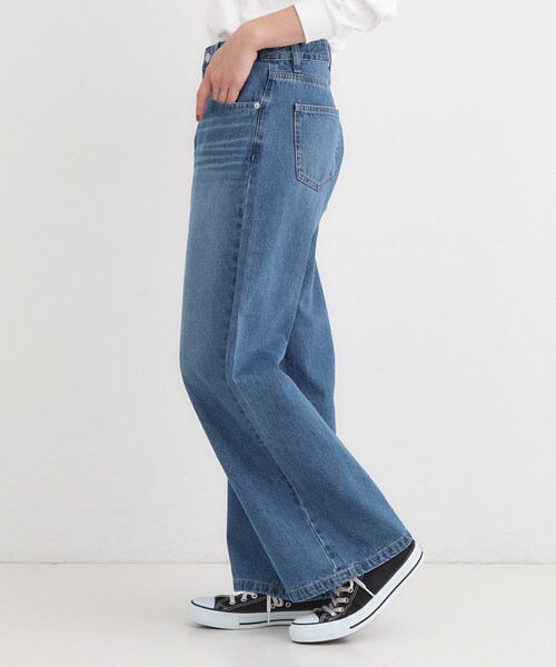SHOO・LA・RUE(シューラルー)の「【高レビュー/S-LL】脚のラインを拾いにくい デニムワイドパンツ(デニムパンツ・レディース・チャコールグレー/ブルー/ブラック/ネイビー・01/02/03/04/10)」の15枚目の写真