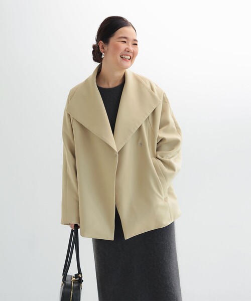 Demi-Luxe BEAMS（デミルクス ビームス）の「【2/5再値下げ】スタンドネック 中綿ブルゾン コート .M（ブルゾン・レディース・ブラック/ベージュ・38/36）」の5枚目の写真