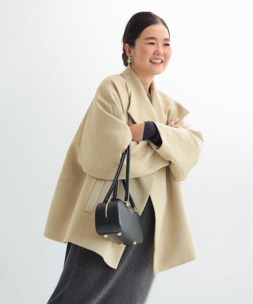 Demi-Luxe BEAMS（デミルクス ビームス）の「【2/5再値下げ】スタンドネック 中綿ブルゾン コート .M（ブルゾン・レディース・ブラック/ベージュ・38/36）」の6枚目の写真