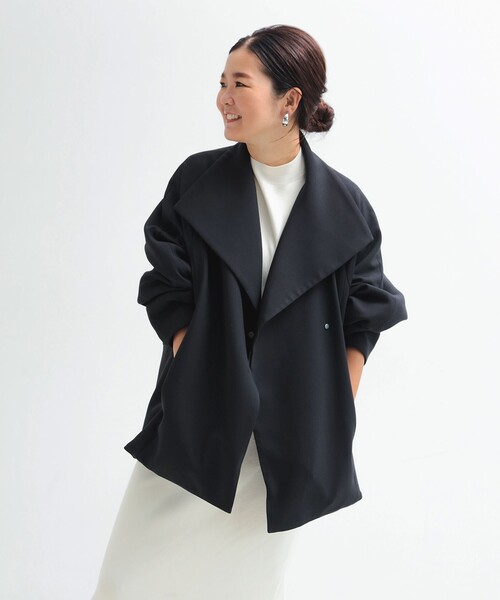 Demi-Luxe BEAMS（デミルクス ビームス）の「【2/5再値下げ】スタンドネック 中綿ブルゾン コート .M（ブルゾン・レディース・ブラック/ベージュ・38/36）」の18枚目の写真