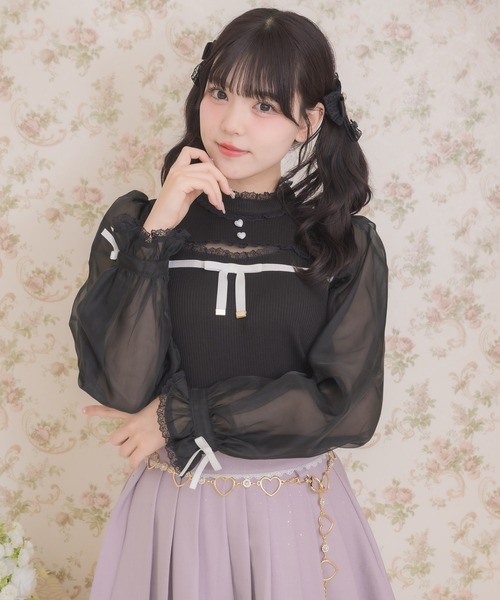 ROJITA（ロジータ）の「デコルテ開きシアースリーブトップス（Tシャツ/カットソー・レディース・ホワイト/ピンク/ブラック・FREE）」の15枚目の写真