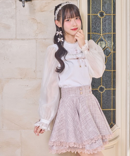 ROJITA（ロジータ）の「デコルテ開きシアースリーブトップス（Tシャツ/カットソー・レディース・ホワイト/ピンク/ブラック・FREE）」の11枚目の写真