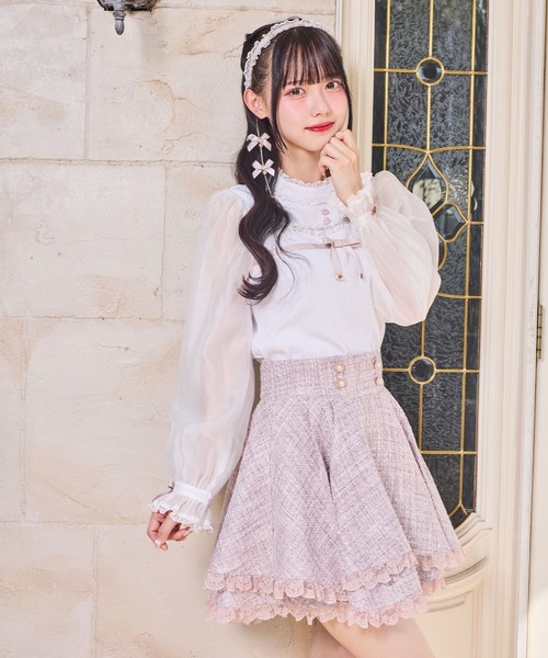 ROJITA（ロジータ）の「デコルテ開きシアースリーブトップス（Tシャツ/カットソー・レディース・ホワイト/ピンク/ブラック・FREE）」の21枚目の写真