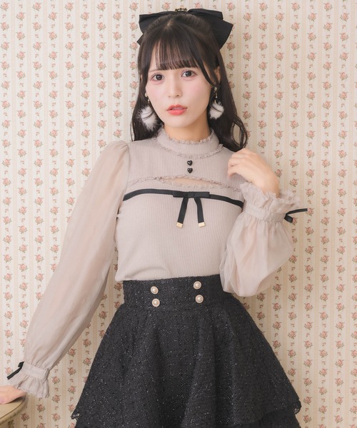 ROJITA（ロジータ）の「デコルテ開きシアースリーブトップス（Tシャツ/カットソー・レディース・ホワイト/ピンク/ブラック・FREE）」の14枚目の写真