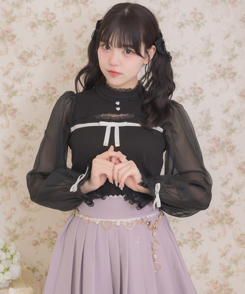 ROJITA（ロジータ）の「デコルテ開きシアースリーブトップス（Tシャツ/カットソー・レディース・ホワイト/ピンク/ブラック・FREE）」の16枚目の写真