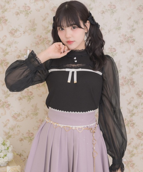 ROJITA（ロジータ）の「デコルテ開きシアースリーブトップス（Tシャツ/カットソー・レディース・ホワイト/ピンク/ブラック・FREE）」の17枚目の写真