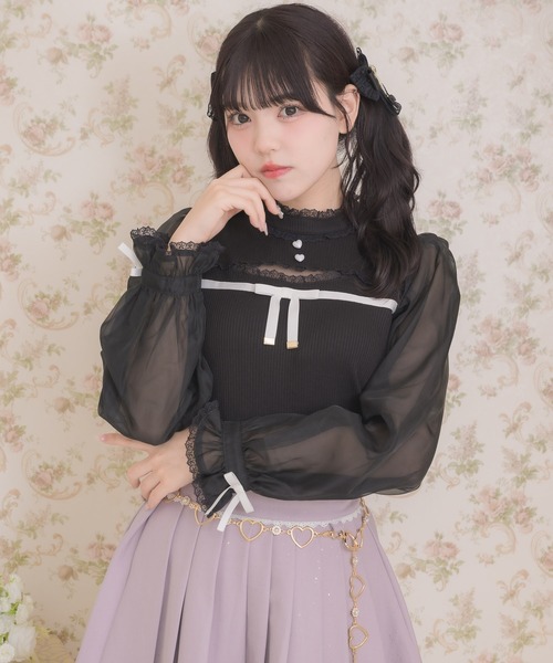 ROJITA（ロジータ）の「デコルテ開きシアースリーブトップス（Tシャツ/カットソー・レディース・ホワイト/ピンク/ブラック・FREE）」の18枚目の写真